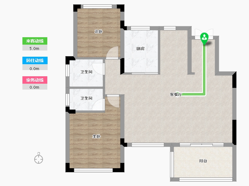 湖南省-株洲市-长房湘江府-88.87-户型库-动静线