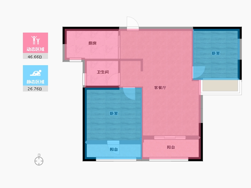 湖北省-襄阳市-襄阳绿地中央广场-65.84-户型库-动静分区