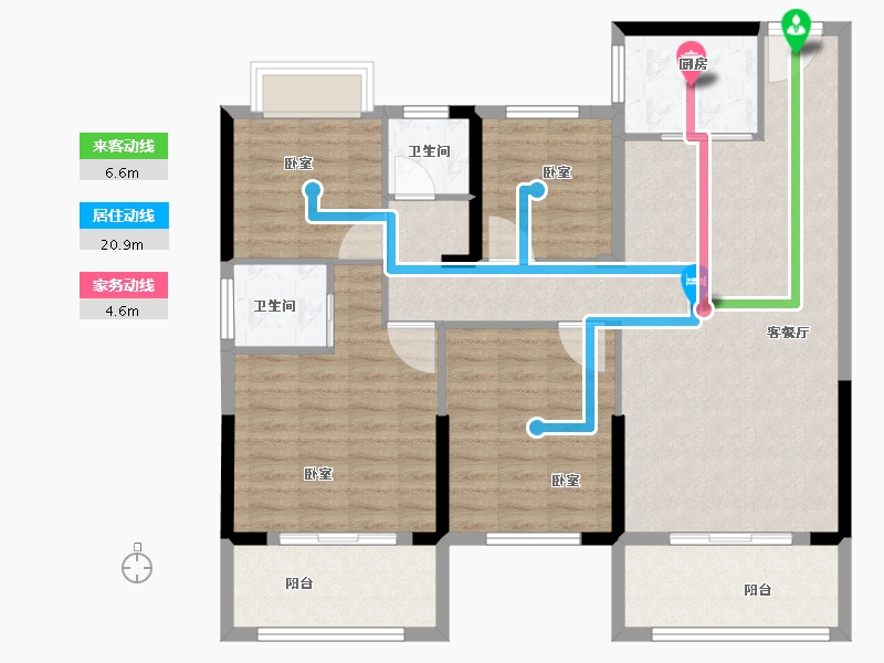 湖北省-荆州市-闽洪·水岸豪庭-109.99-户型库-动静线