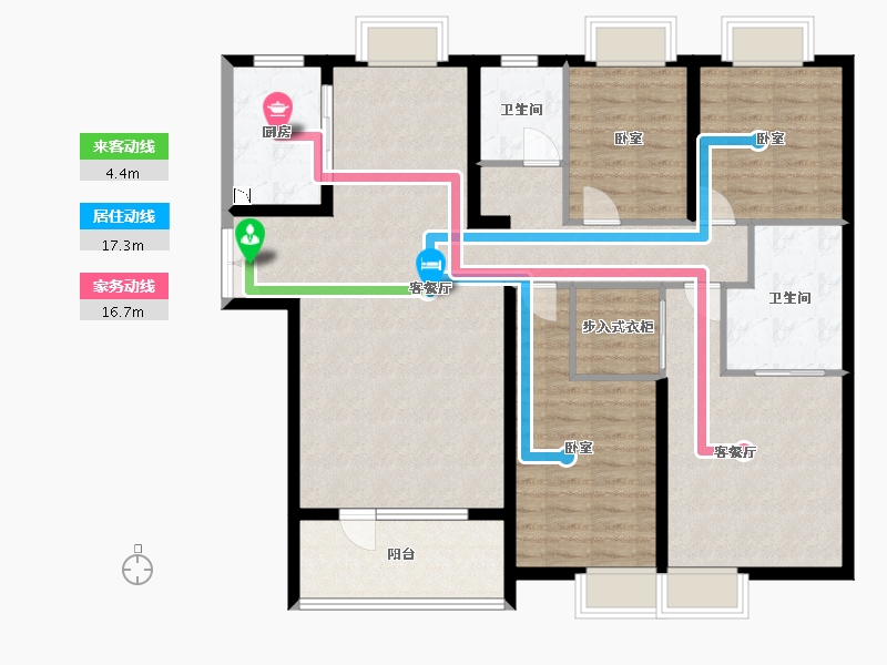 湖北省-武汉市-中建福地星城福邸-126.93-户型库-动静线