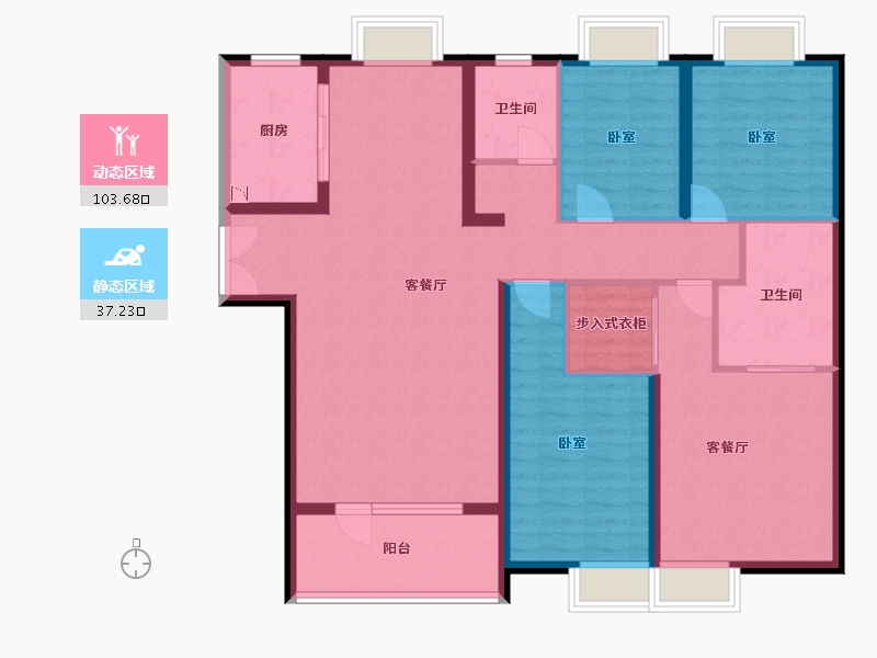 湖北省-武汉市-中建福地星城福邸-126.93-户型库-动静分区