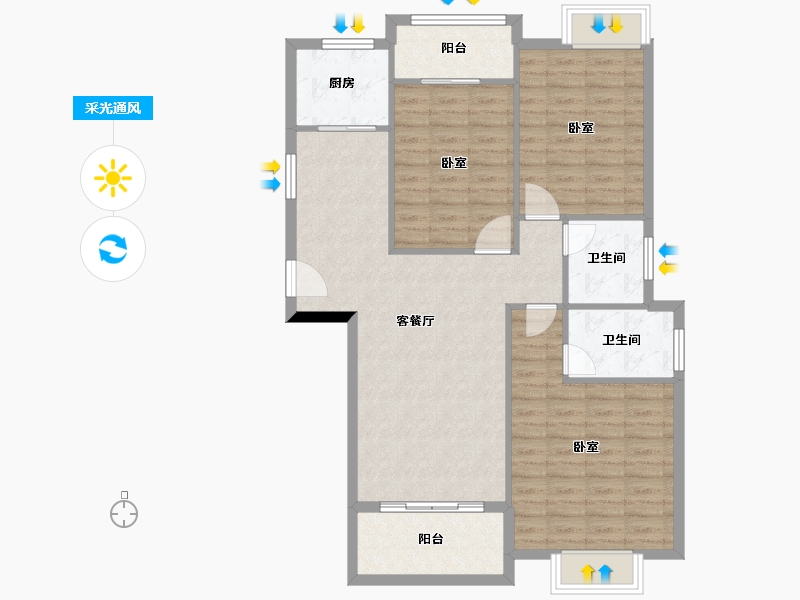 湖北省-黄冈市-中央公馆凯旋商业街-100.50-户型库-采光通风