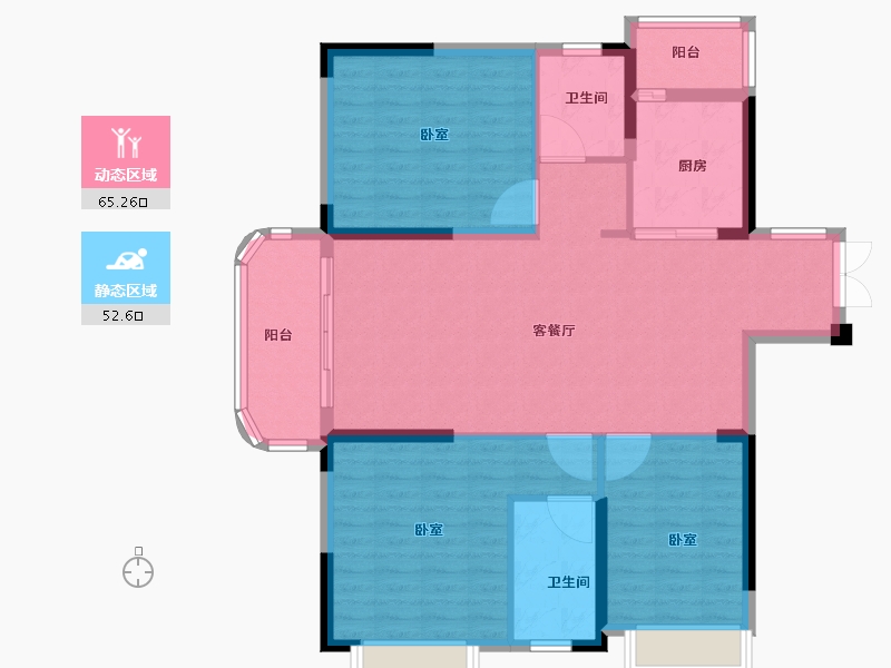 湖北省-黄冈市-蕲春城市花园3期-107.00-户型库-动静分区