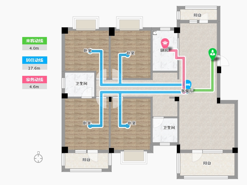 湖北省-咸宁市-港森·梅园豪庭-123.50-户型库-动静线