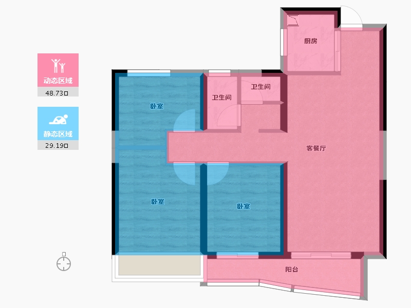 湖北省-襄阳市-襄阳绿地中央广场-68.90-户型库-动静分区