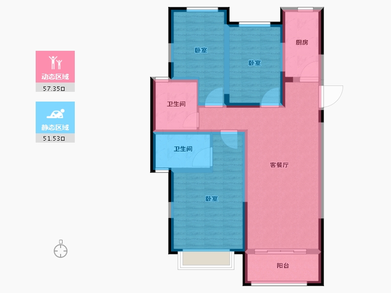 山东省-德州市-龍山公馆-97.00-户型库-动静分区