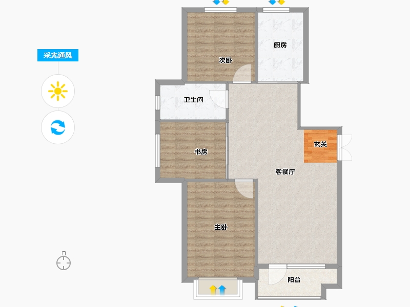 山东省-淄博市-翡翠怡景-94.00-户型库-采光通风