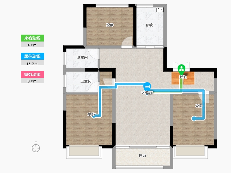 山东省-淄博市-新润公园府-105.00-户型库-动静线