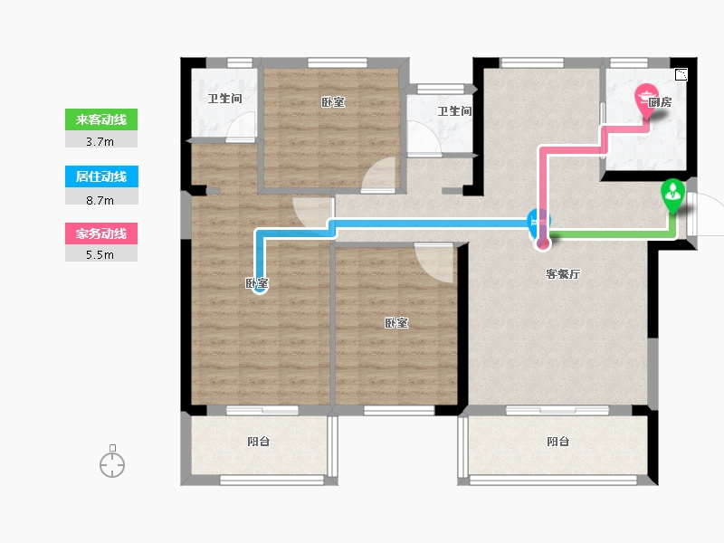 湖北省-荆州市-闽洪·水岸豪庭-101.00-户型库-动静线