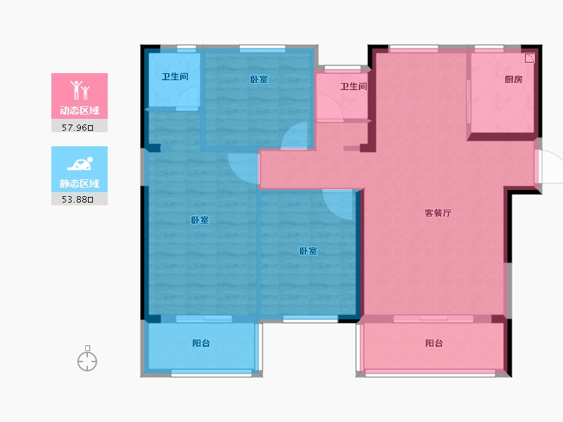 湖北省-荆州市-闽洪·水岸豪庭-101.00-户型库-动静分区