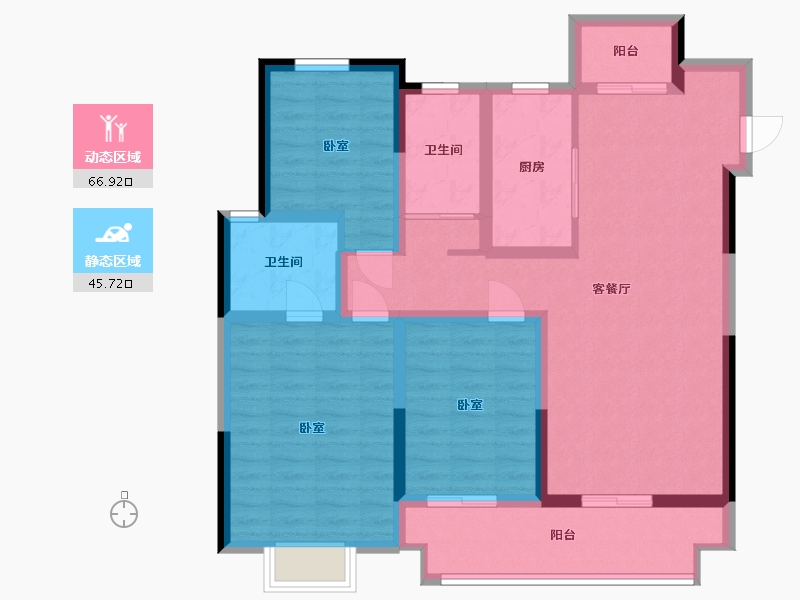 河南省-信阳市-新县碧桂园-99.92-户型库-动静分区