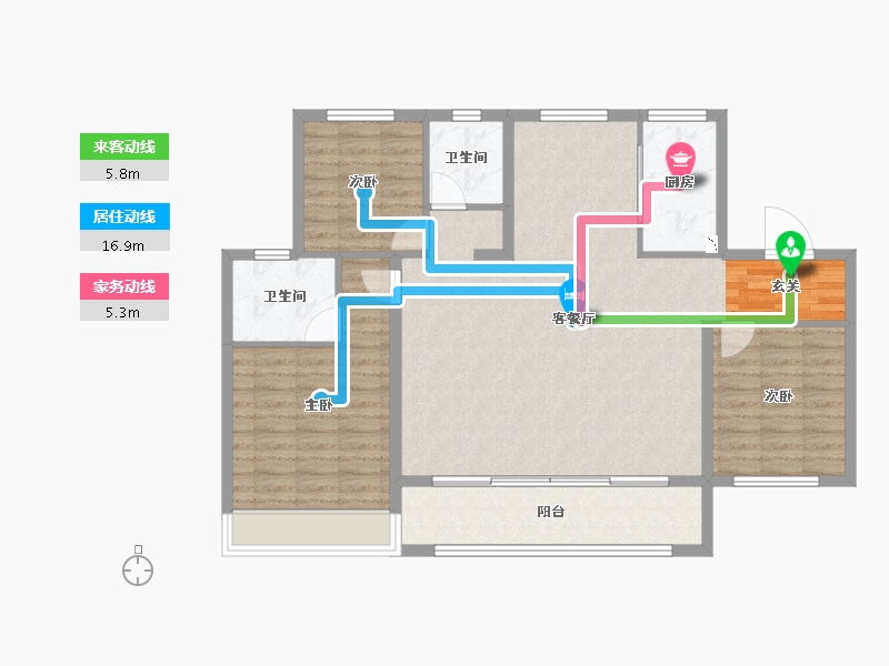 山东省-淄博市-淄博融创滨江壹号-109.57-户型库-动静线