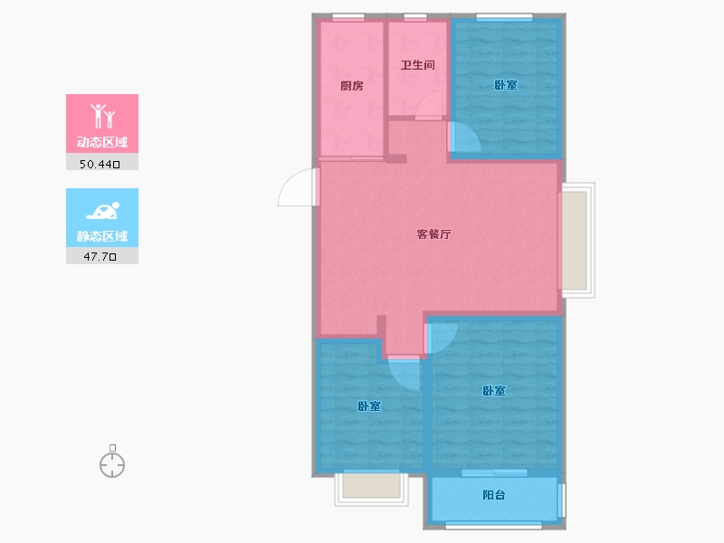 山东省-德州市-德兴·公园里-88.20-户型库-动静分区