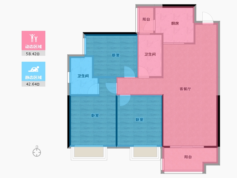 湖南省-株洲市-美的雪峰山壹号-92.32-户型库-动静分区