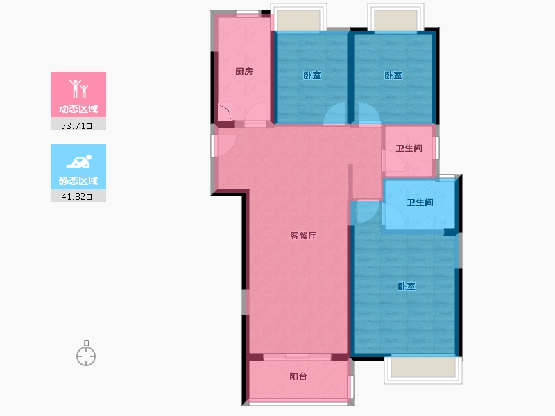 湖北省-武汉市-中建铂公馆-85.29-户型库-动静分区