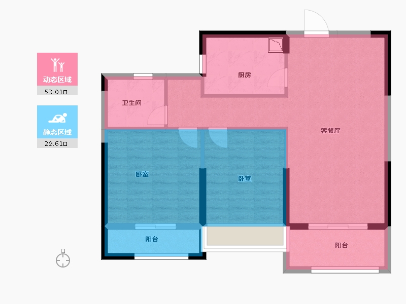 湖北省-襄阳市-襄阳绿地中央广场-74.00-户型库-动静分区