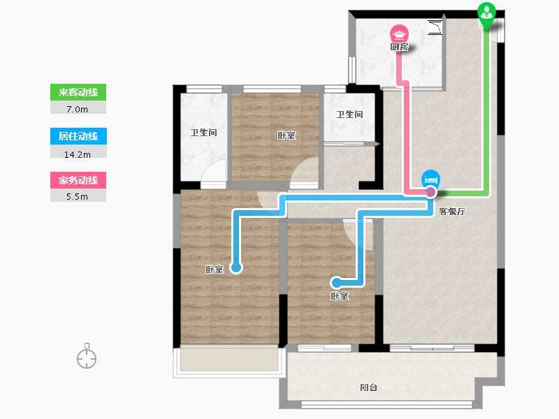 河南省-商丘市-碧桂园·公园上城-100.00-户型库-动静线