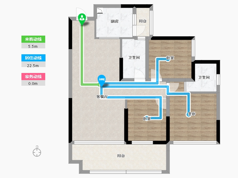 湖南省-湘潭市-永达九华府-91.37-户型库-动静线