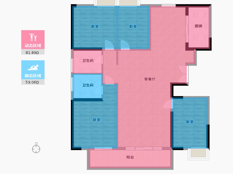 湖北省-武汉市-中建福地星城福邸-128.00-户型库-动静分区