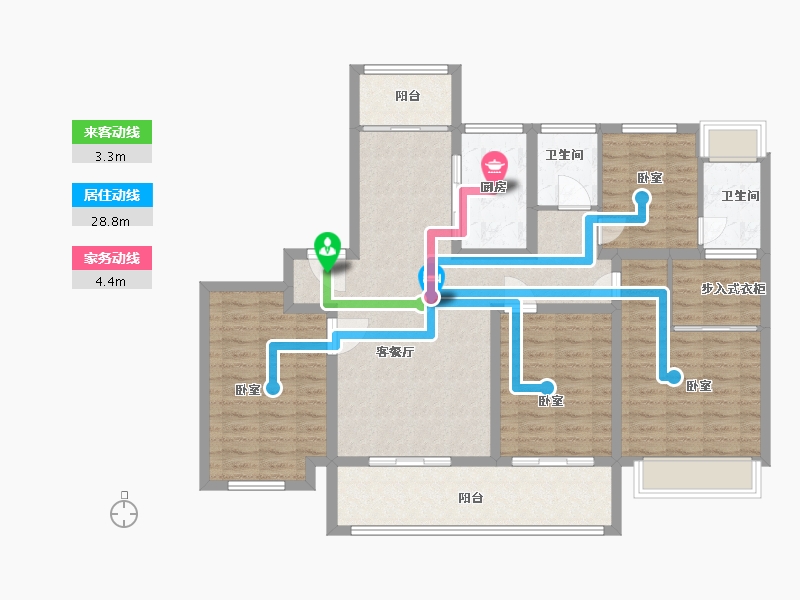 河南省-信阳市-东方今典·印象湖山-118.00-户型库-动静线