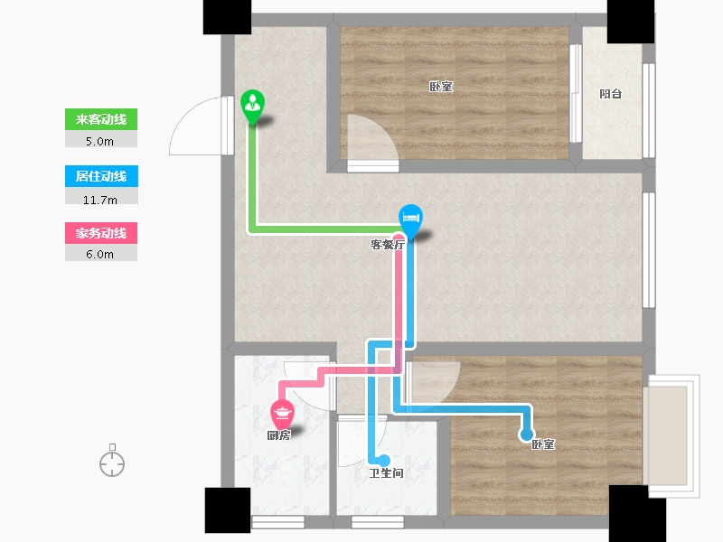 河南省-郑州市-长江一号宏图-69.22-户型库-动静线