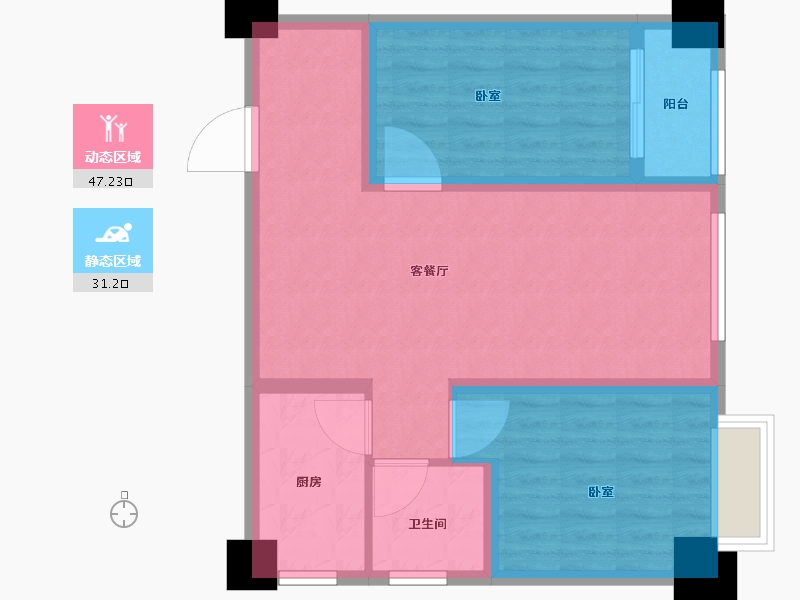 河南省-郑州市-长江一号宏图-69.22-户型库-动静分区