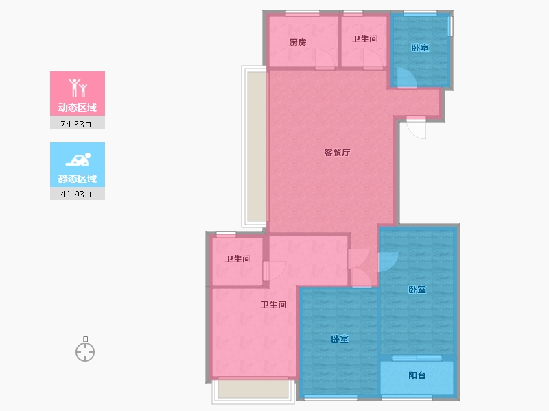 浙江省-杭州市-龙湖武林上城-105.28-户型库-动静分区