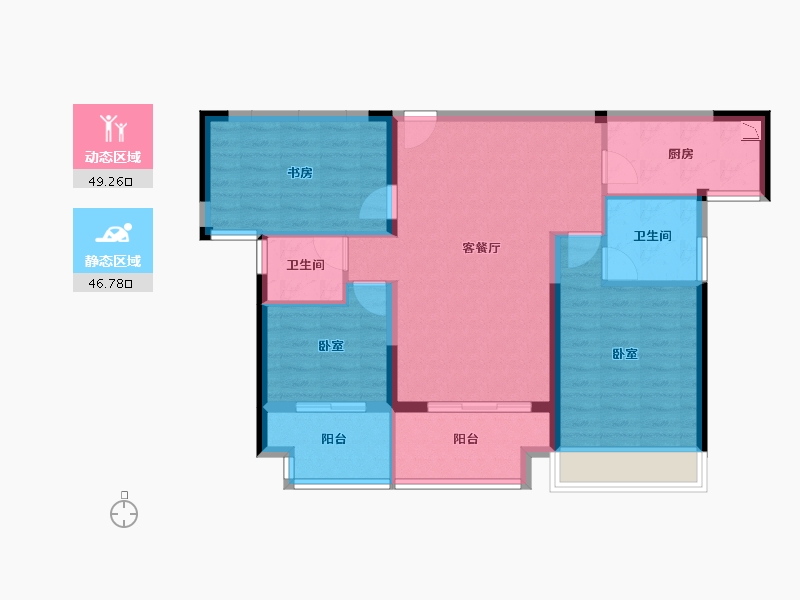 湖北省-襄阳市-连山鼎府-86.00-户型库-动静分区