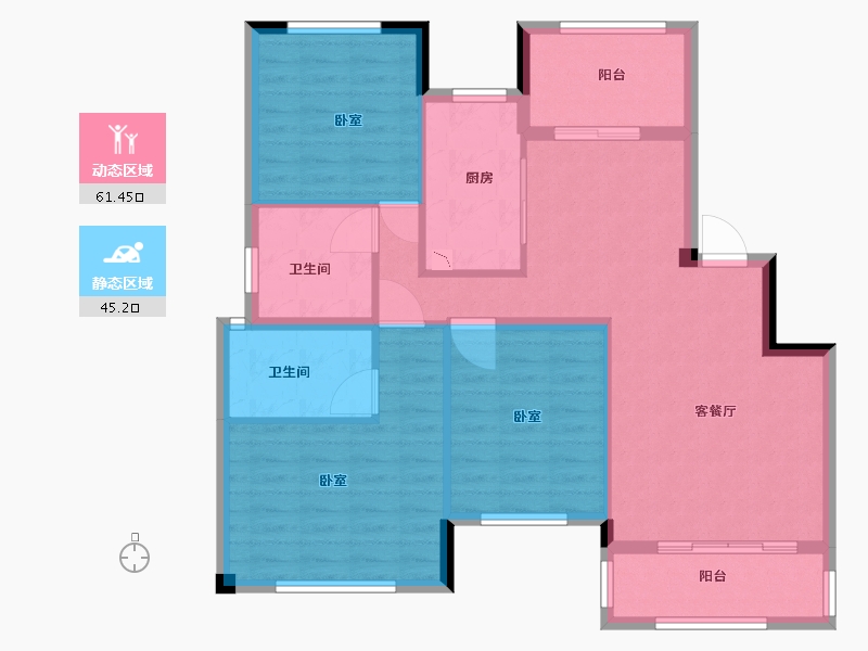 湖北省-黄冈市-一方山水塔山城-96.06-户型库-动静分区