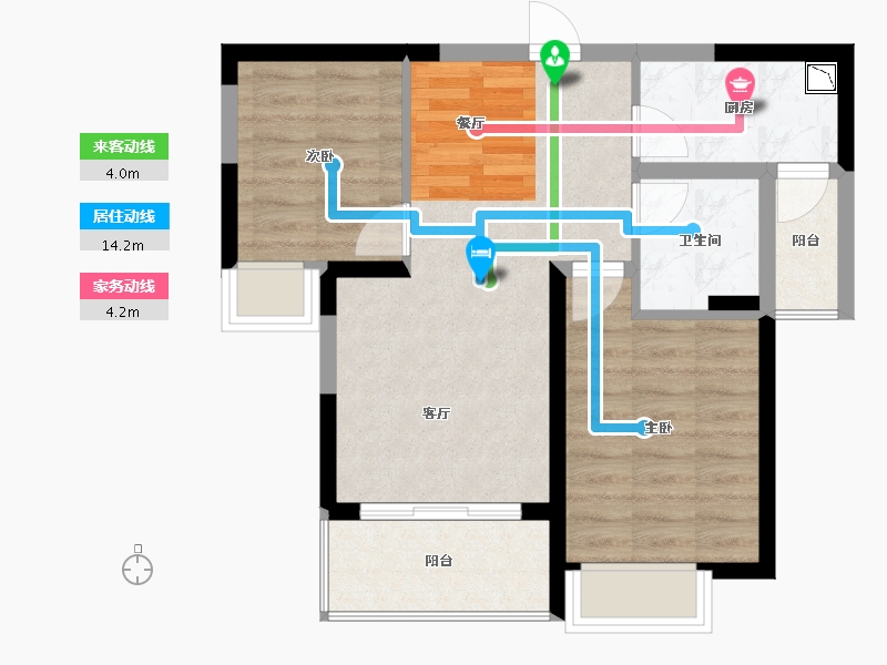 湖南省-长沙市-恒大江湾公寓-57.67-户型库-动静线