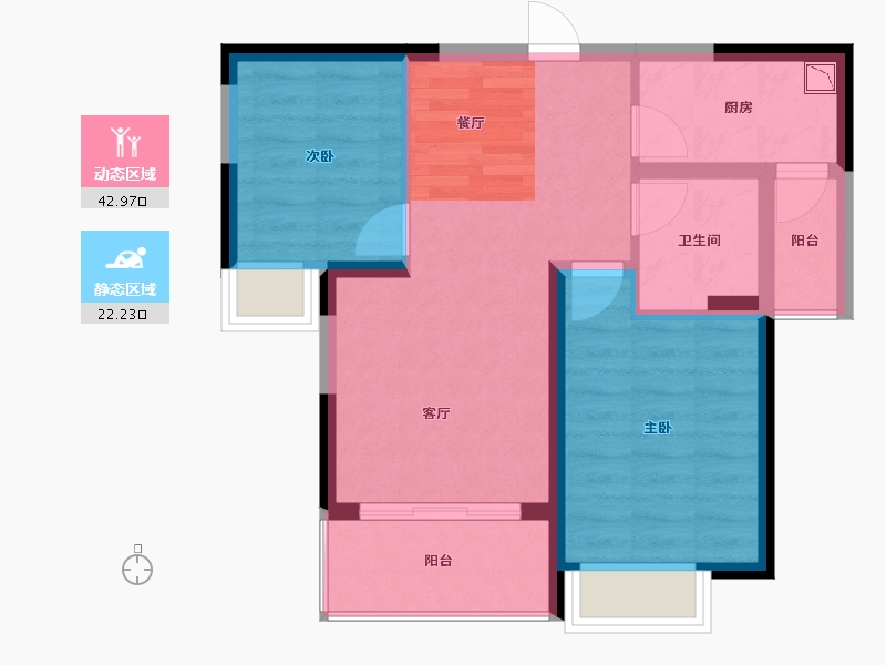 湖南省-长沙市-恒大江湾公寓-57.67-户型库-动静分区