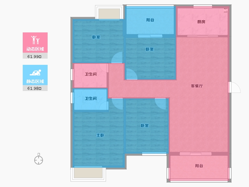 湖北省-黄冈市-红安盛安新都-113.14-户型库-动静分区