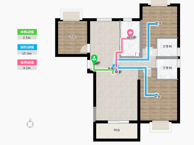 湖北省-武汉市-中建福地星城福邸-83.79-户型库-动静线