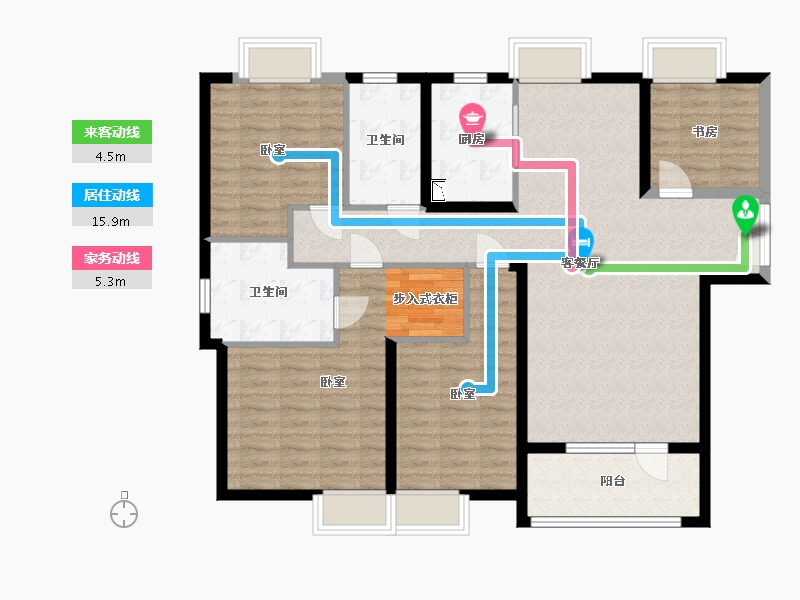 湖北省-武汉市-中建福地星城福邸-113.69-户型库-动静线