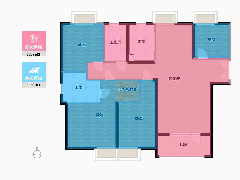 湖北省-武汉市-中建福地星城福邸-113.69-户型库-动静分区