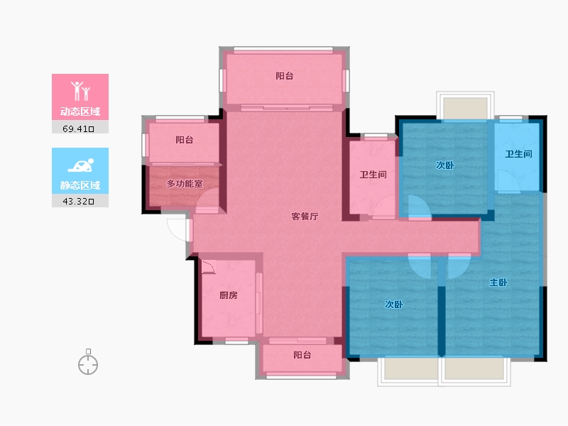 湖南省-株洲市-华晨翡翠湾-99.47-户型库-动静分区