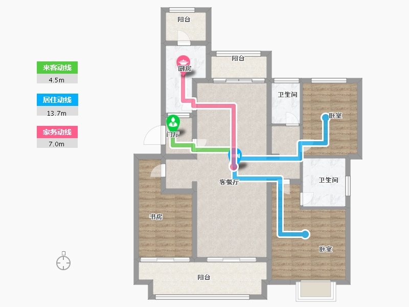 河南省-信阳市-东方今典·印象湖山-104.08-户型库-动静线