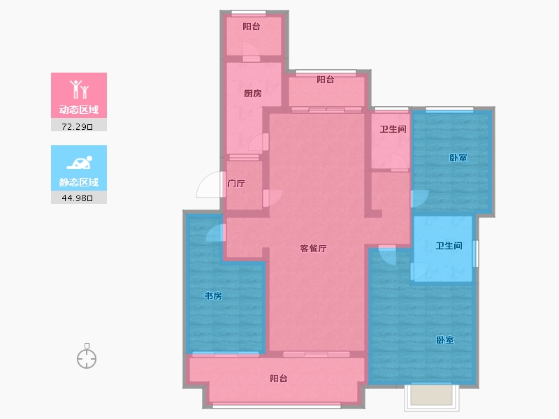 河南省-信阳市-东方今典·印象湖山-104.08-户型库-动静分区