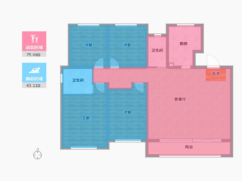 山东省-淄博市-淄博融创滨江壹号-124.00-户型库-动静分区