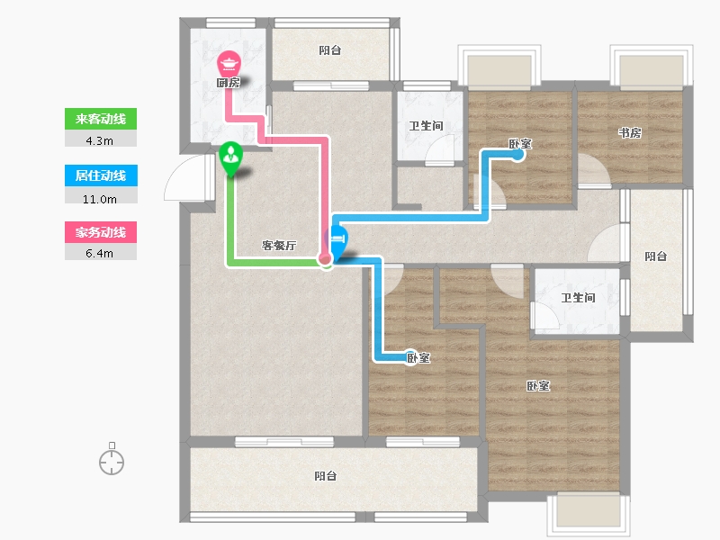 湖北省-孝感市-东方·状元成-110.78-户型库-动静线