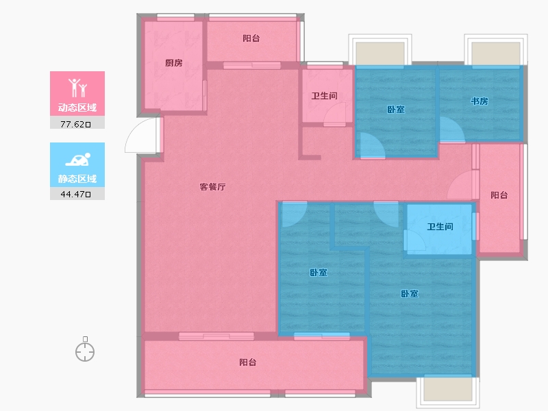 湖北省-孝感市-东方·状元成-110.78-户型库-动静分区