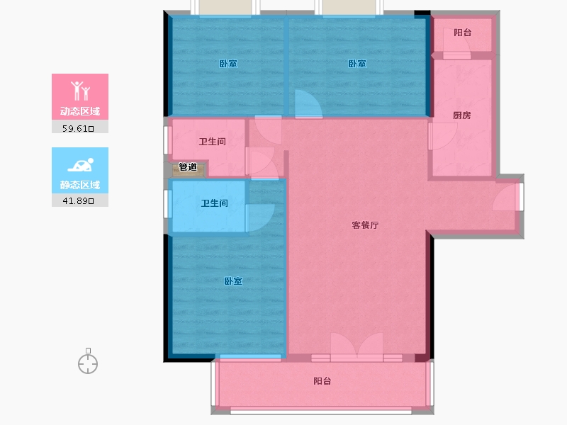 湖北省-武汉市-信基丽池澜湾-92.00-户型库-动静分区