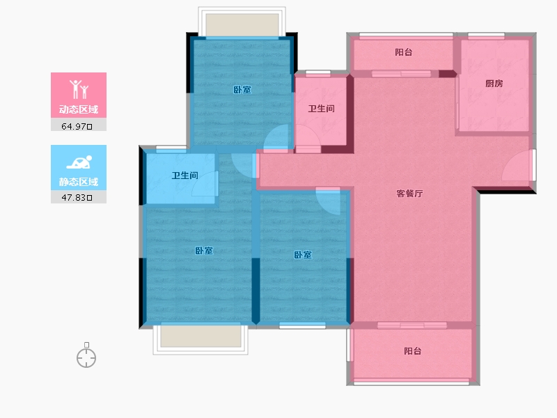 湖北省-孝感市-汉川雍豪府-101.00-户型库-动静分区