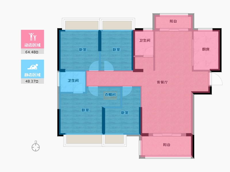 湖北省-黄冈市-凤凰景苑-101.68-户型库-动静分区