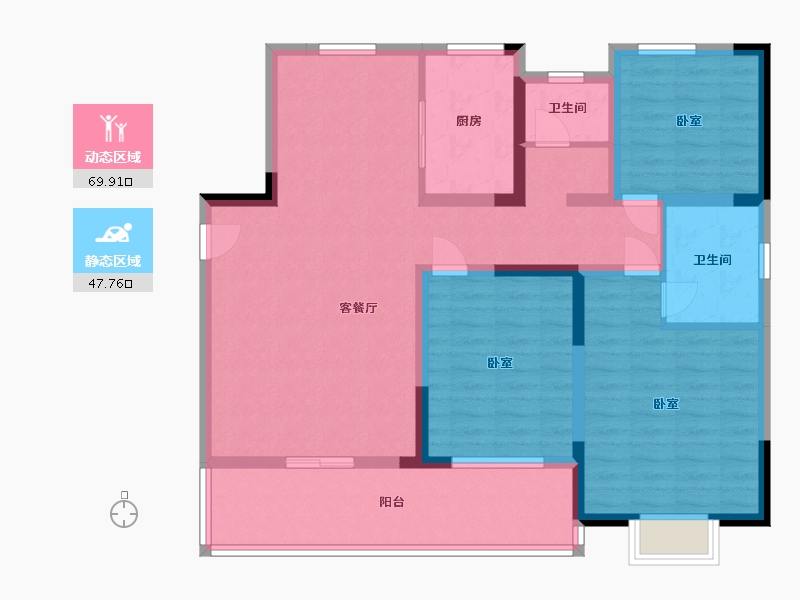 河南省-驻马店市-圣菲城幸福里-104.66-户型库-动静分区