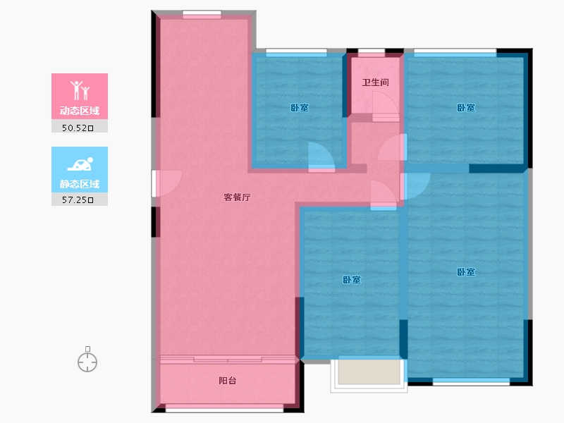 江苏省-苏州市-金辉•浅湾雅苑-96.19-户型库-动静分区