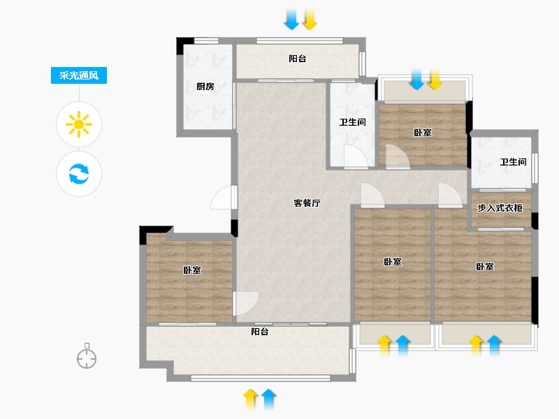 湖南省-衡阳市-耀江·西湖湾-118.00-户型库-采光通风