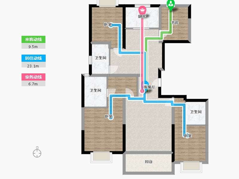 湖北省-武汉市-琨瑜府-118.85-户型库-动静线