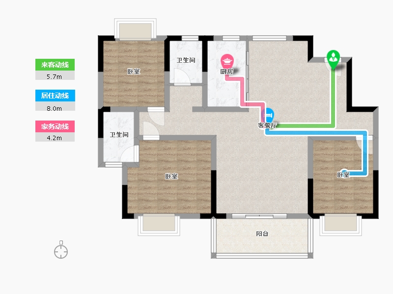 河南省-驻马店市-圣菲城幸福里-103.46-户型库-动静线