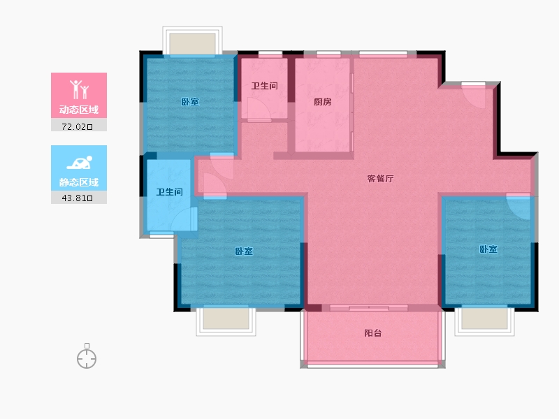 河南省-驻马店市-圣菲城幸福里-103.46-户型库-动静分区